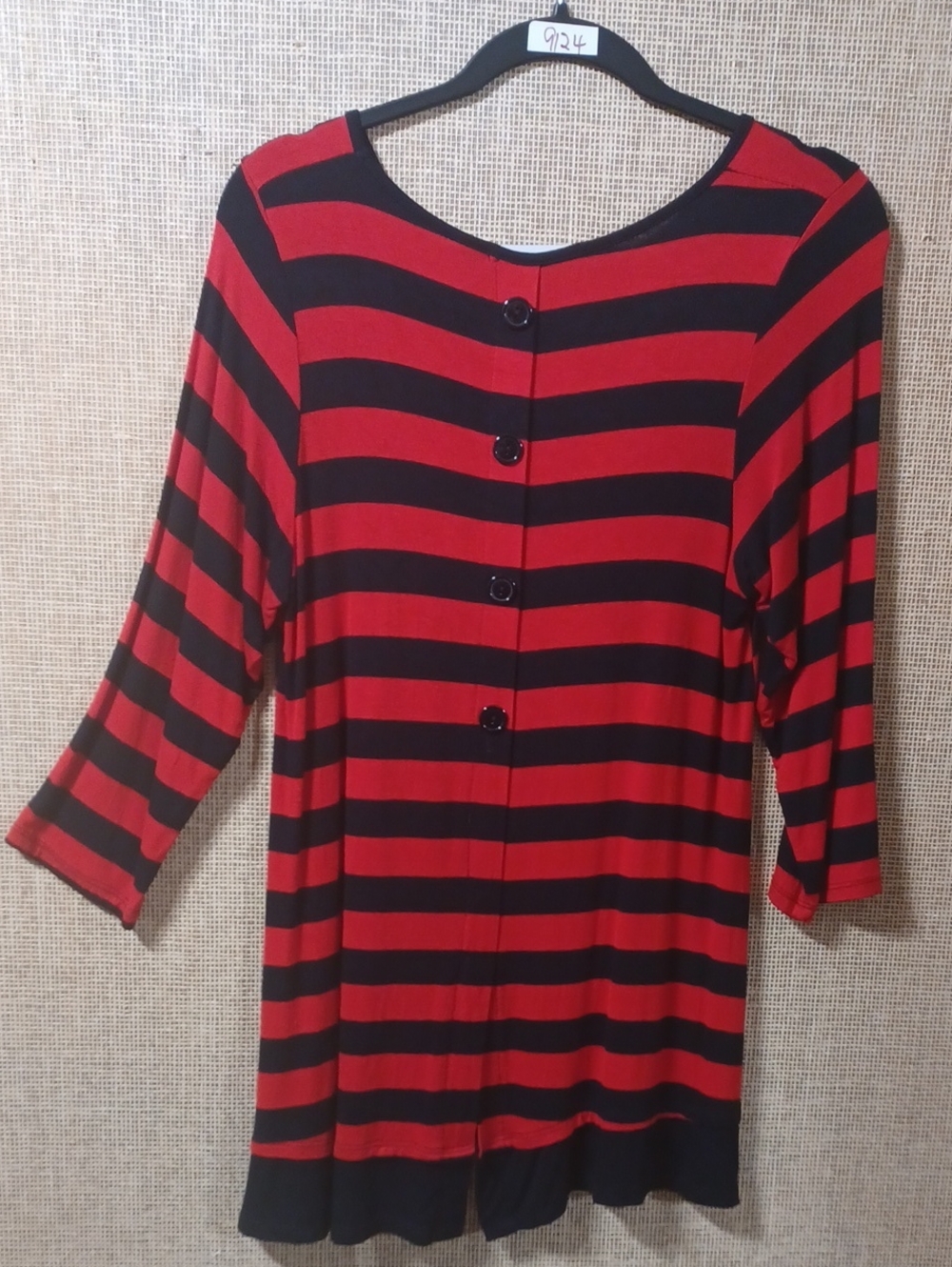 Chris & Carol Red and Black Crewneck Top